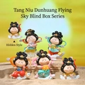 Cat themed resin incense burner lamp with cute blind box kitten figurine and glowing light - Tang Niu Dunhuang Flying Apsaras Series (1229-4) / End Box (Set of 4)