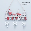 Colgante de puerta de Navidad de madera reno casa roja blanca y cascabeles - Reno de Navidad