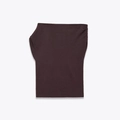 Detailed view of the dark brown rib-knit fabric texture on this off-shoulder knit top - S / Coffee