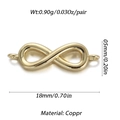 Detail view of infinity pendant with dimensions 18mm length and 0.90g weight metrics - Gold Infinity Symbol Connector