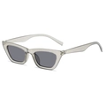 Occhiali da sole cat eye con montatura grigia traslucida e lenti scure per look hip-hop - Montatura Grigia Lenti Grigie