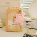 Pink plush turtle keychain with soft fabric and silver metal clasp for bag decor - Pink Style (Style 30) / 10cm