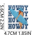 Detailed dimensions of Howdy surf girl embroidery patch, 5.6cm by 4.7cm size guide - Style 16-Howdy Surf Girl