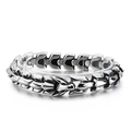 Silver dragon scale chain bracelet made of durable stainless steel in punk style - 25cm / Style B (KB112529-BD) / Steel
