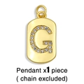 Close-up of gold rectangular pendant with pavé-set letter G and soft lighting detail - Gold Letter G Pendant (Without Chain)