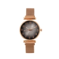 Women's rose gold quartz watch with a grey gradient dial and mesh steel band - Rose Gold