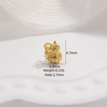 Close-up of golden hollow gourd spacer bead with size and weight dimensions shown - Hollow Gourd Pendant Bead (Style F)