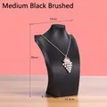 Portrait neck necklace display stand in black brushed finish medium size 19x30cm - Black Brushed [Medium 30cm]