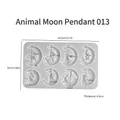 Silicone mold for animal moon resin pendants with dolphin and cat shapes for DIY craft - Moon Animal Mold 01 / 14.5x9cm