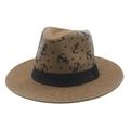 Strohhut im Cowboy-Stil mit Anker- und Sternmustern in Khaki für den Sommerurlaub - M (56-58cm) / Hellkaffee