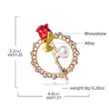 Red rose brooch with white pearl and rhinestones, size 3.2cm by 4.0cm golden pin - Red Drip Oil Rose Style (YNCP6925)