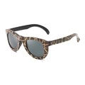 Kids novelty camouflage toy sunglasses with giraffe pattern frame and dark gray lenses - Brown Giraffe Pattern