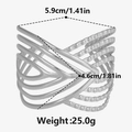Detaillierte Größentabelle für die geometrisch geschichtete hohle Manschette in Silber - Silber