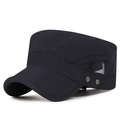 Adjustable black quick-dry cadet cap with breathable mesh side panels and metal rivets - Adjustable / Navy Blue