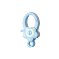 Light blue flower shaped alloy spring hook keychain accessory with colorful paint finish - Light Blue