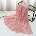 Elegant solid pink pearl chiffon rectangular scarf for women with soft drapes - 175cmx70cm / Baby Pink