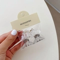 Set of transparent mini acetate hair claws with premium card packaging and beige background - Half Round Clear Grey (Set of 4)