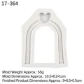 Arch-shaped silicone mold with heart detail for cake decorating and DIY crafts - No.1-Grey