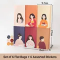 Cartoon paper gift bags for teachers with 'Thank You' stickers and colorful illustrations - Teacher-Student Series (PKD2006)