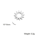 Macro detail of sun-shaped stainless steel DIY pendant 10x10mm weighing 0.2g - Sun / Silver
