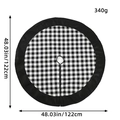 Jupe de sapin de Noël à carreaux noirs et blancs de 122 cm avec guide des tailles - N1-28 Jupe de Sapin en Flanelle à Carreaux Noirs et Blancs