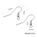 Silver stainless steel spring earring hook DIY accessory with size 25x19mm specifications - Steel Color - Style F