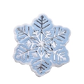 Blue Christmas napkins with silver snowflake patterns and white scalloped edges - Snowflake Napkins