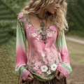 S Pink Green Gradient Embroidery