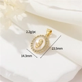 Golden mother and child pendant with crystal trim, size 23.5mm by 14.3mm, weight 2.2g - Madonna Portrait Style