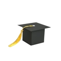 European style black graduation cap gift box with yellow tassel and cardboard structure - Black Bachelor Cap Box