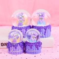 Lavender bear crystal snow globe set with purple base and lavender theme decorations - 45# Light Model / Purple Bear