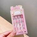 Pink cartoon girl nail stickers with unicorn and rainbow designs in a 24-piece set - 7# Rainbow Star