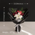 Handmade knitted flower bouquet featuring white lily and red tulips for Mother's Day gift - Lily And Tulip Mix