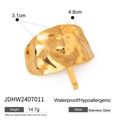 Golden stainless steel hair clip with irregular wave hammered texture and waterproof finish - Irregular Wave Style (JDHW2407011)