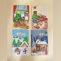 Lot de carnets de Noël A5 avec quatre motifs festifs de rennes et sapins de Noël - Journal de Noël / A5 Livre Unique