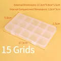 Transparent 15-compartment plastic storage box measuring 17.3x9.8x1.5cm for small items - 1515 Slot 15-Compartment (17.3x9.8x1.5cm)