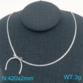 Minimalist silver butterfly bow snake chain necklace in stainless steel finish - Silver Bowknot Style (KN284934-WGYBD)