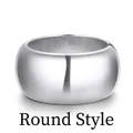 Fashionable double-layer silver circular open bangle with polished metallic finish - Silver Mirror Polished Circular (SZYS-023HJ-YS)