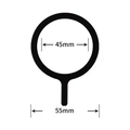 Universal black magnetic ring for MagSafe with 45mm inner and 55mm outer diameter - Black Painted with Tail 45*55