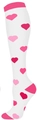 White and pink heart pattern compression socks for sports and fitness activities - White Rose Heart