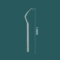 304 stainless steel dental toothpick tool with 7.6mm curved hook on green background - Single Long Square Pick