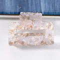 Lavender marble rectangle hair claw clip with acetate tortoiseshell pattern for women - C4-4-22 Square Claw / Light Purple Marble