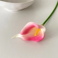 Artificial pink calla lily with yellow spadix and green stem for home decoration - Pink