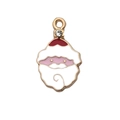 Christmas Santa Claus enamel charm with red white pink colors and rhinestone accent - Red White Rhinestone Santa Head 15*25mm