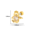 Goldener Engel Herz Ohrstecker mit Zirkonia Steinen, Abmessungen 0,98 cm x 0,96 cm - 2# Engelsherz (Links) - Gold