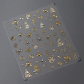 Stickers nail art Noël 3D dorés et argentés avec motifs flocons et sapins TL-086 - TL-066 Noël Or
