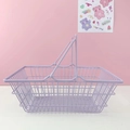 Mini purple wire storage basket with dual handles for desktop coffee capsule organizing - Large Purple Basket 23.5*16*9cm