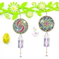 DIY Diamond Painting Suncatcher Wind Chime with mandala pattern and crystal pendants - DZ-6 Mandala Wind Chime