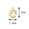 Christmas bell pendant in gold and white with bow and 2cm by 1.6cm dimensions - 15# White Bell (1.6CM×2CM)