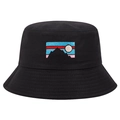 Chapeau bob noir tendance en coton avec broderie lever du soleil pour activités de plein air - Taille unique / Noir